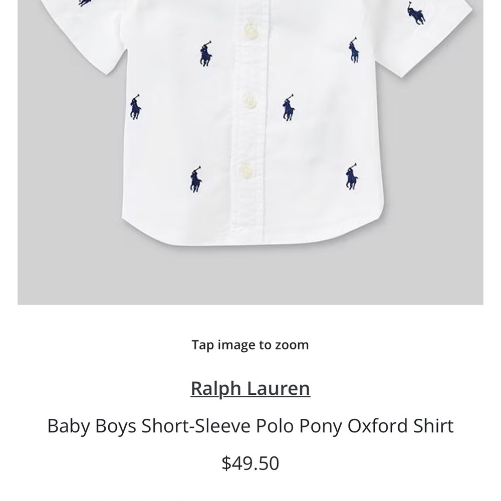 Ralph Lauren White Polo with Navy Accents